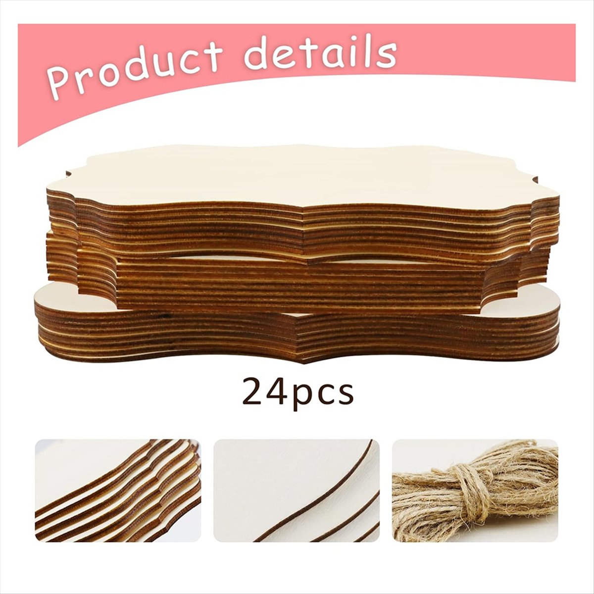 Art Craft Door - A56K 24 Pcs Unfinished Hanging Wood