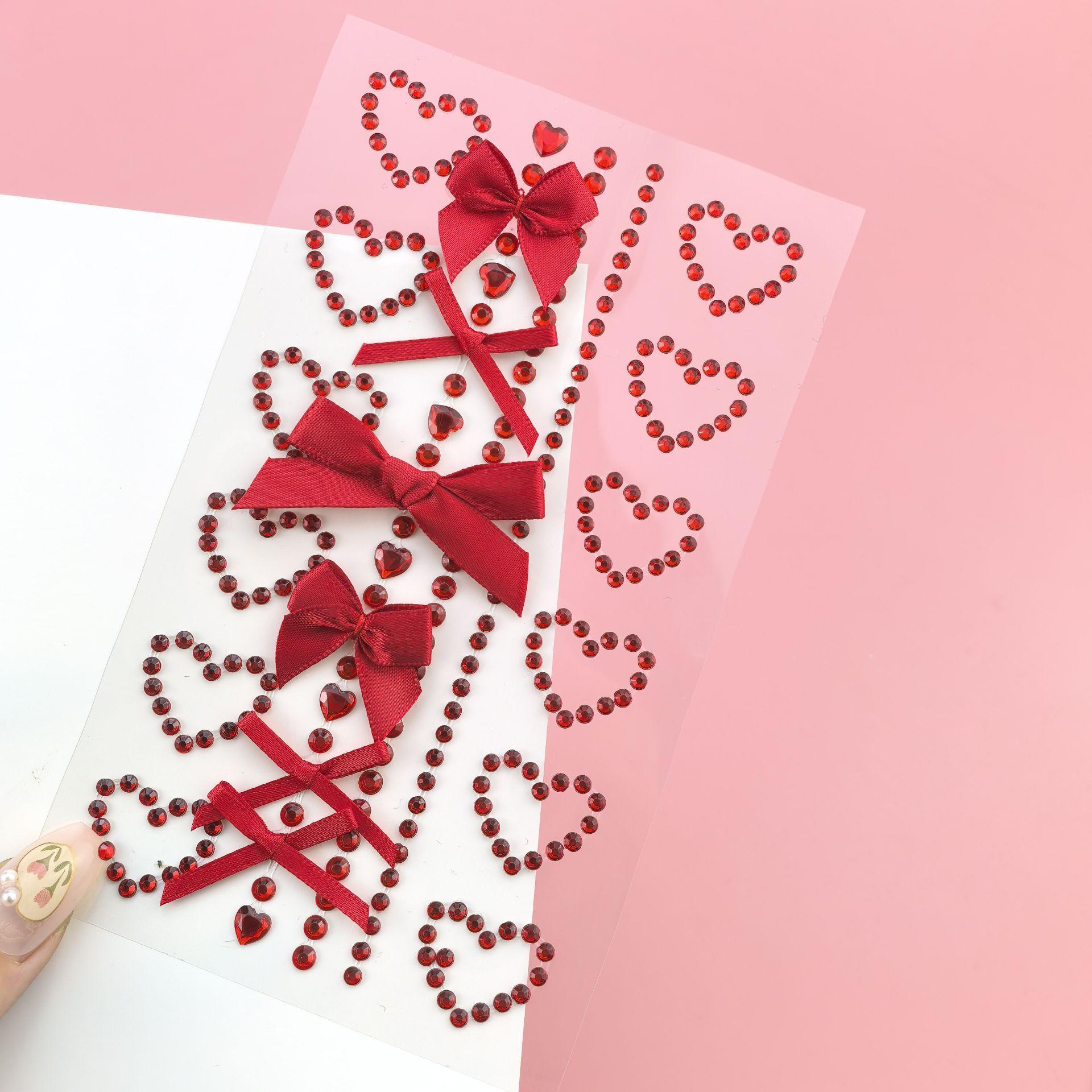 The Art And Craft Of Jewelry - 1 Sheet Red Ribbon Bow Sparkly