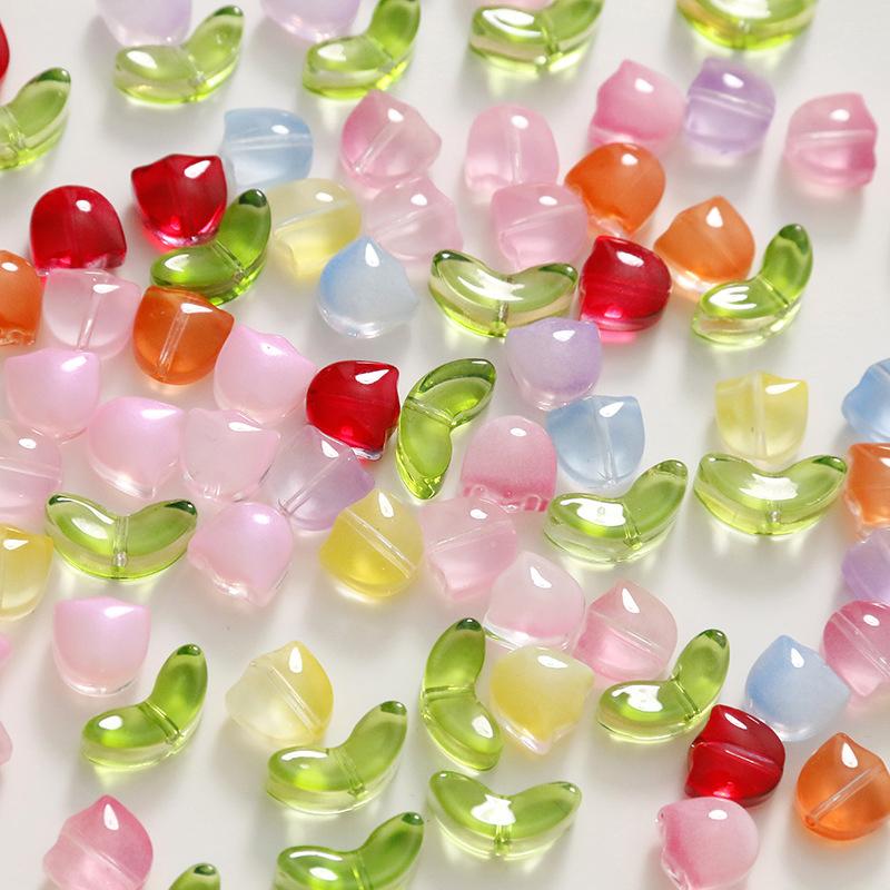The Art And Craft Of Jewelry - Lampwork Flower Beads 30Pcs Multicolor Glass