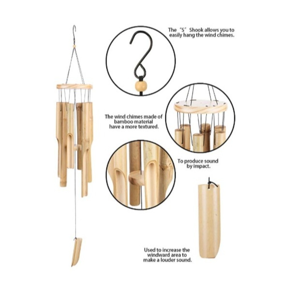 Retro 6 Tubes Bamboo Wind Chim - Art Craft Youtube recension och pris