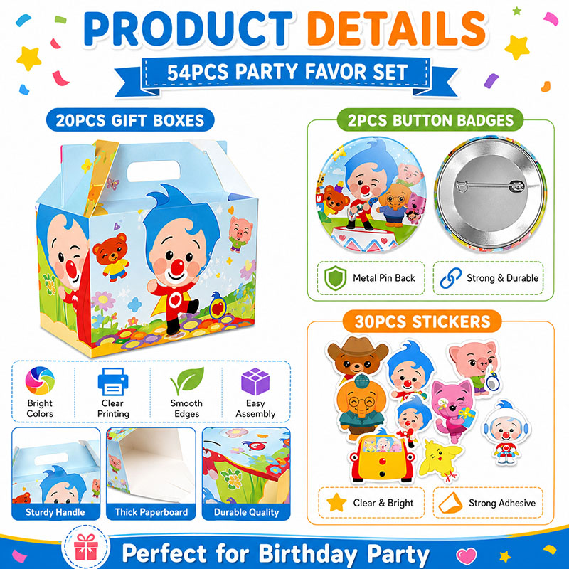 PLIM Cartoon Pattern Paper box - Art Craft Birthday Party recension och pris