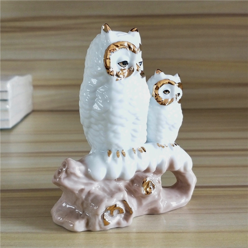 Gilt Porcelain Mother Owl Figu - Art Craft Mother'S Day recension och pris
