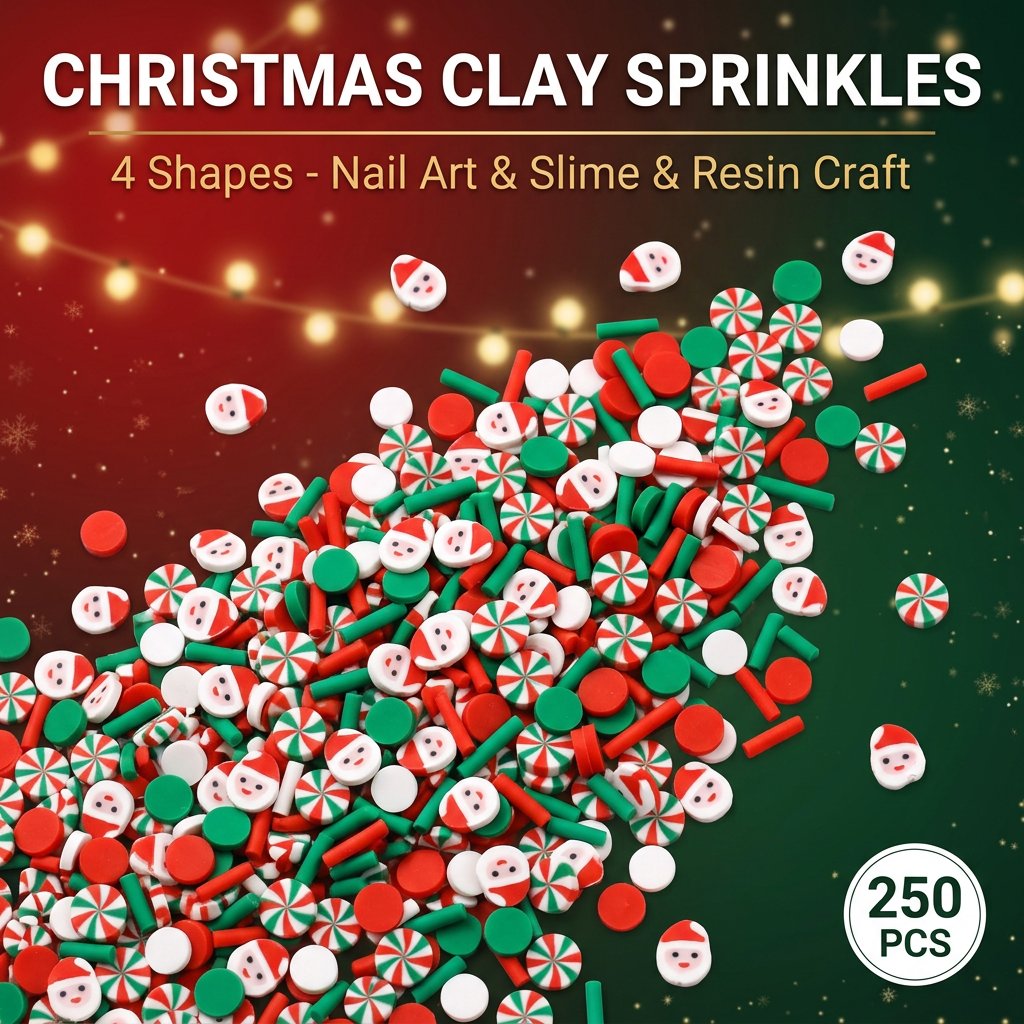 250pcs Christmas Polymer Clay  - Art Craft Birthday Party recension och pris