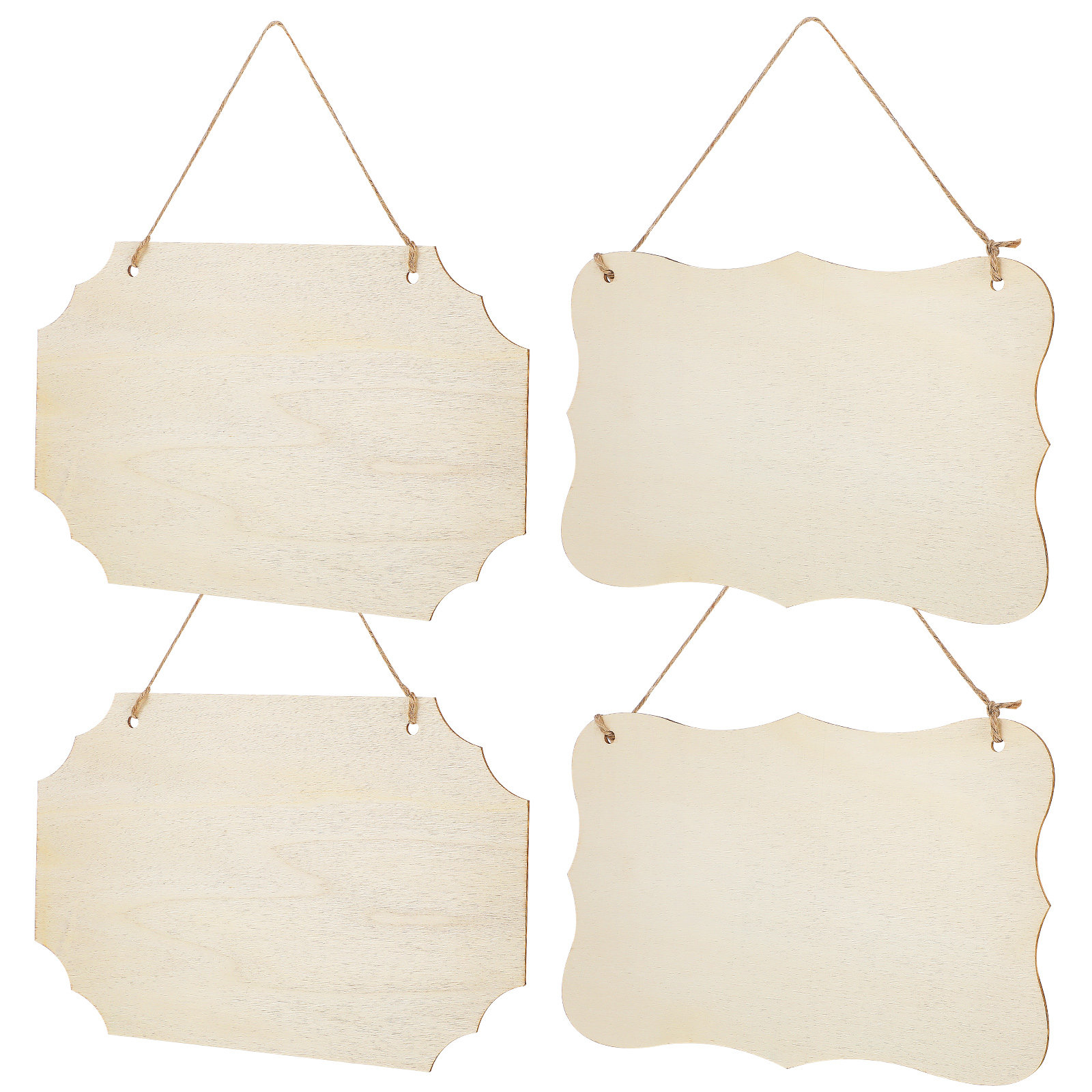 4Pcs Blank Wooden Craft Plaque - Art Craft Door recension och pris