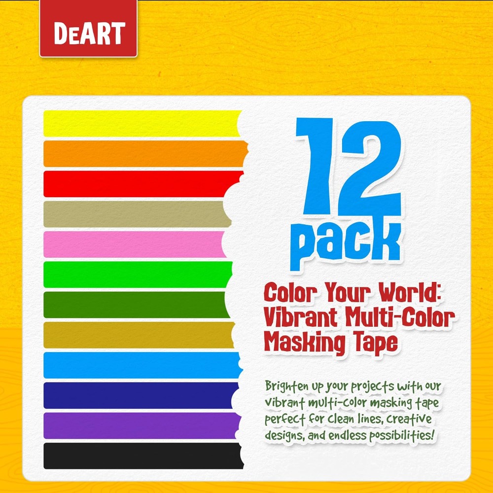 Colorful Masking Tape 12 Rolls - Art X Craft recension och pris
