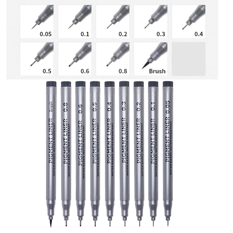 9Pcs/set Pigment Liner Micron  - Calligraphy Pen Set recension och pris