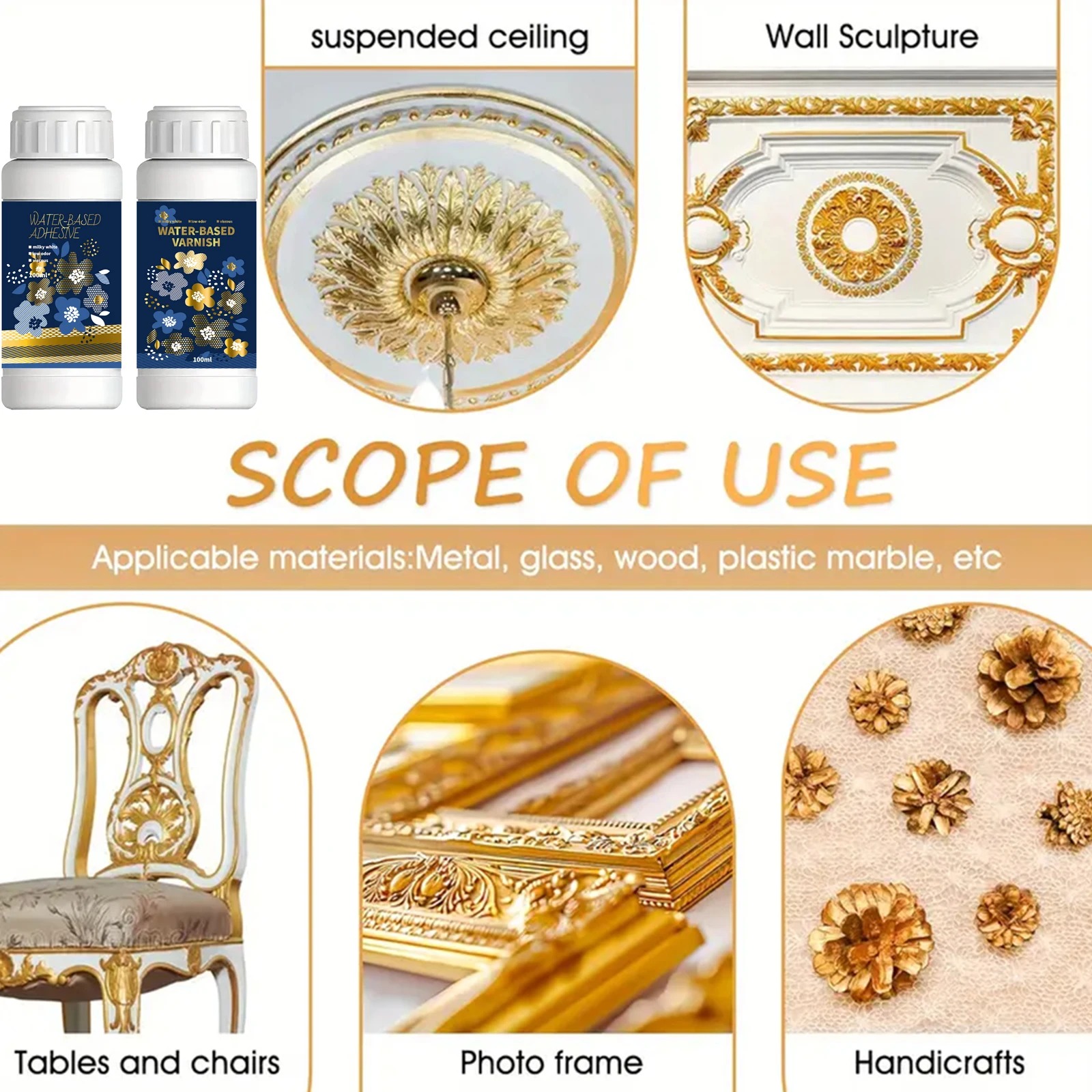 100ml/200ml Golden Leaf Gildin - Art Craft Glue recension och pris