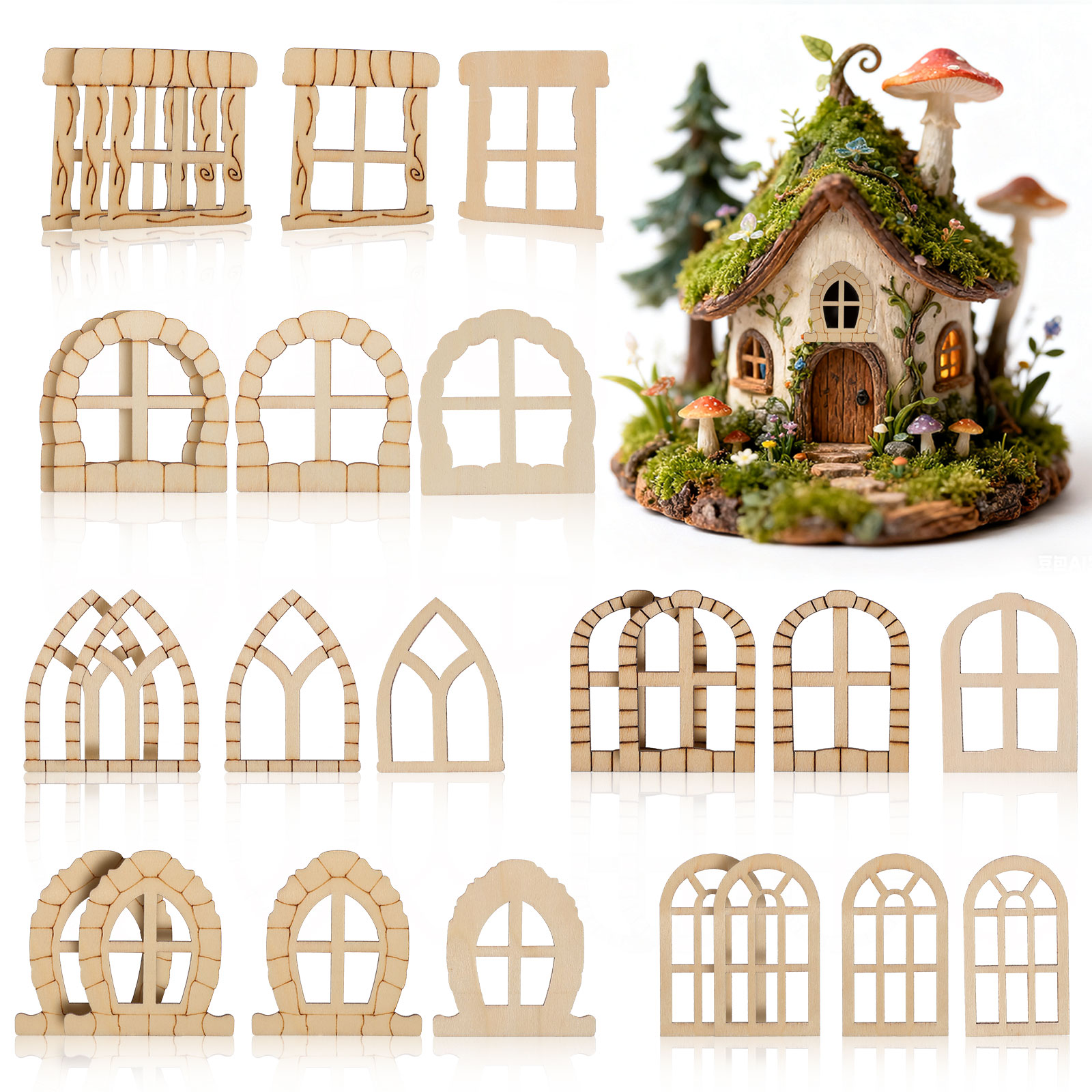 25pcs Miniature Wooden Door Wi - Art Craft Door recension och pris