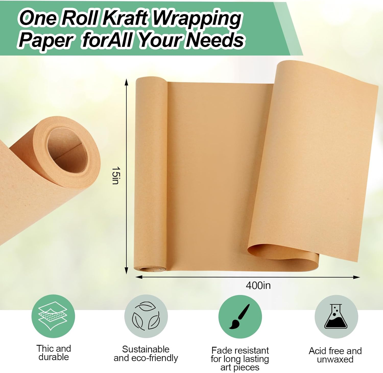 10M Brown Kraft Paper Ideal fo - Art Craft Recycled Materials recension och pris