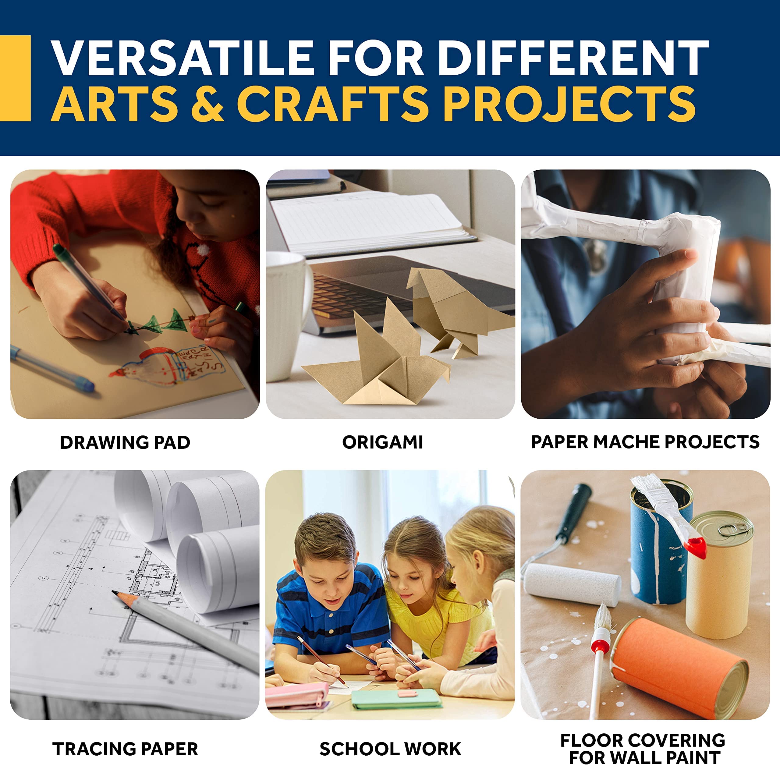 Brown Kraft Paper Ideal for Gi - Art Craft Recycled Materials recension och pris