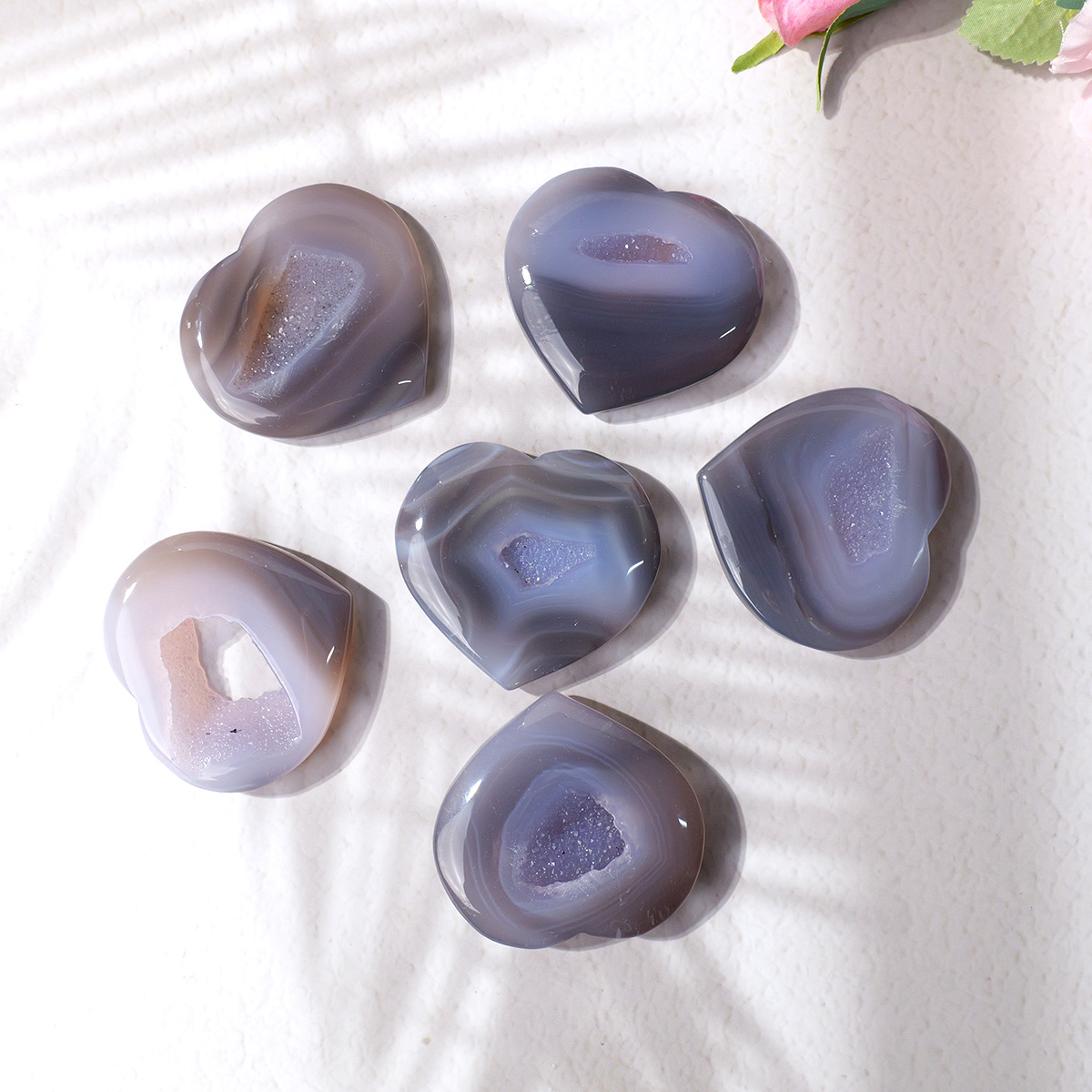 1PC Natural Agate Love Heart S - Art Craft Mother'S Day recension och pris