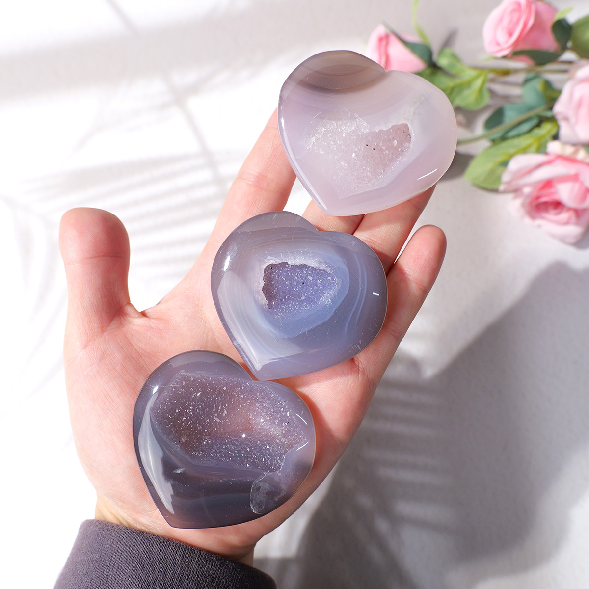 1PC Natural Agate Love Heart S - Art Craft Mother'S Day recension och pris
